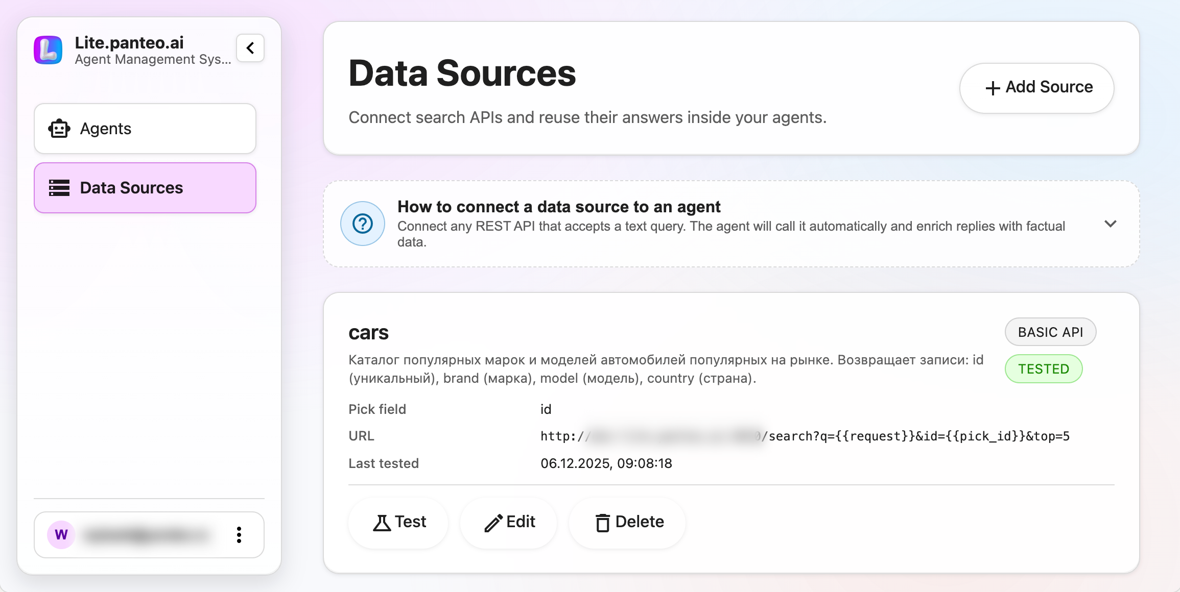 API-powered data sources for Lite.panteo.ai agents