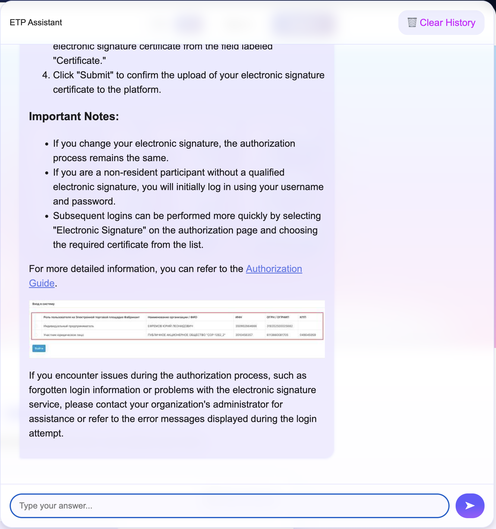 Agent replies with illustrations and links to documents